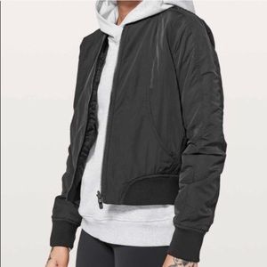 LULULEMON Black Cropped Bomber Jacket